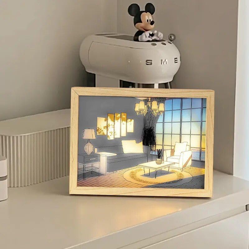 3D LED Painting Wooden Photo Frame