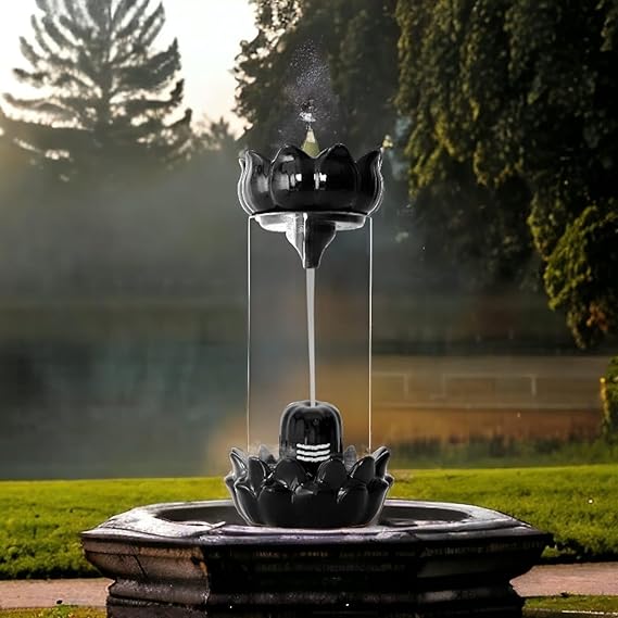 Shivling Smoke Fountain | Ceramic Backflow Incense Burner with Lord Shiva Idol