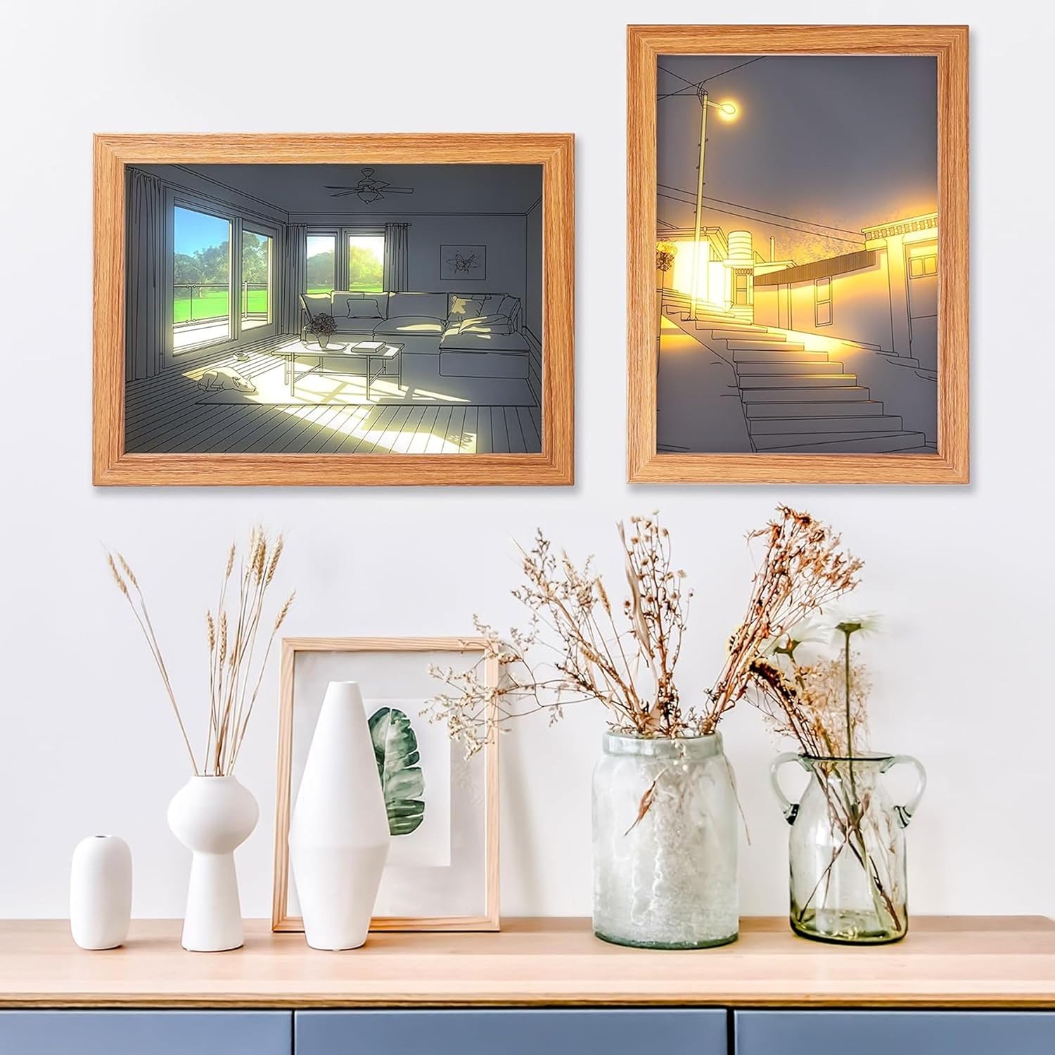 3D LED Painting Wooden Photo Frame